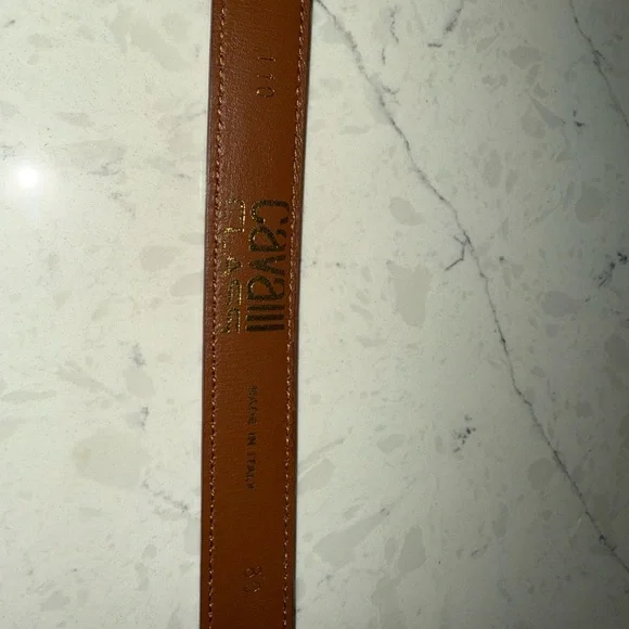 Cavalli Class Tan Leather Belt with Gold Logo Buckle Cavalli Class Tan Leather Belt with Gold Logo Buckle main image 3